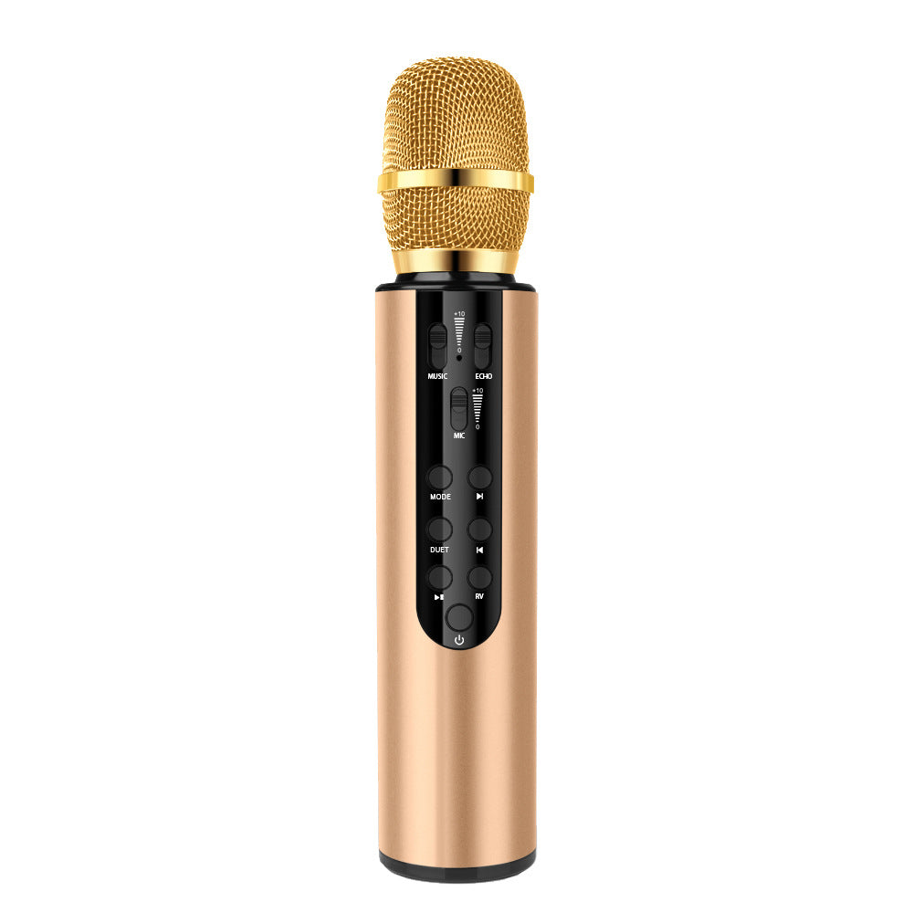 Cross-border microphone wireless capacitor dual speaker portable Bluetooth microphone home singing audio microphone integrated