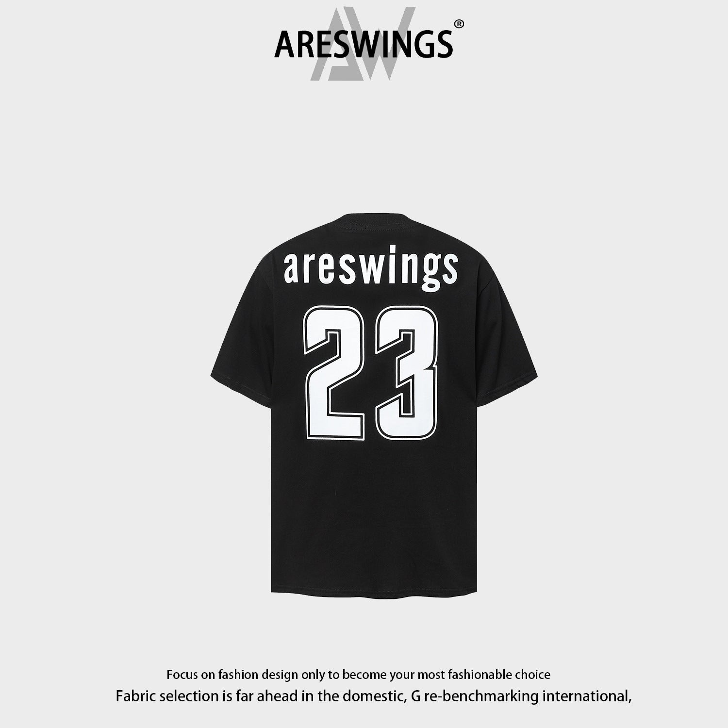 Areswings American sports style digital printing heavy short-sleeved T-shirt men's trendy loose short-sleeved 2874