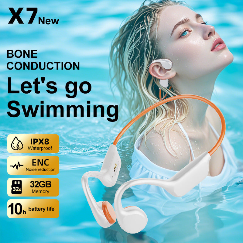 Cross-border swimming headset listening music with 32G memory long endurance bone conduction wireless Bluetooth headset