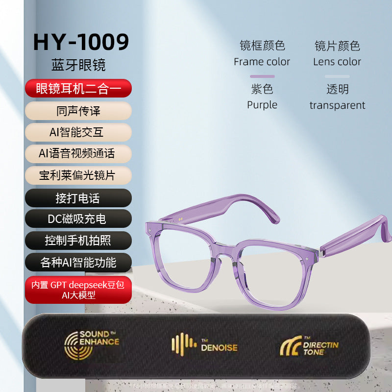 AI Smart Sunglasses – Real-Time Translation, Bluetooth & Music