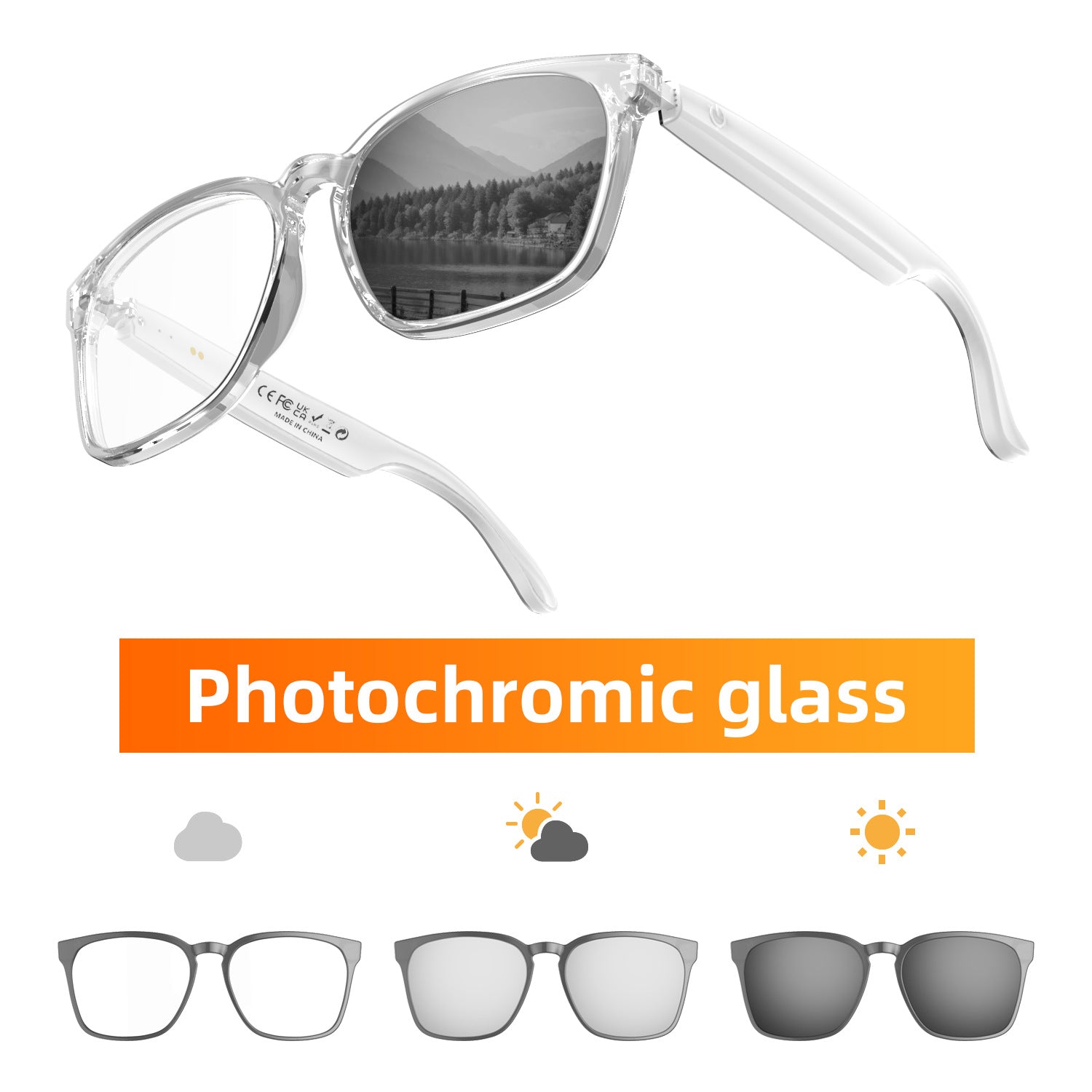 ai simultaneous translation sunglasses wireless call music Smart Bluetooth glasses multi-language translation Universal