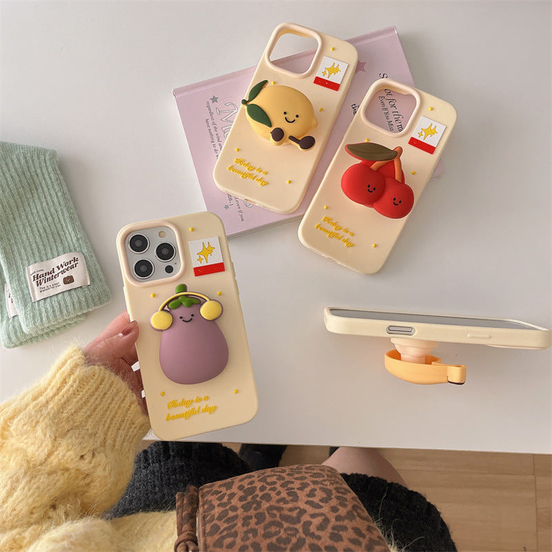 Cartoon jellycat fruit bracket for iPhone16 Apple 15ProMax/14/13 phone case New