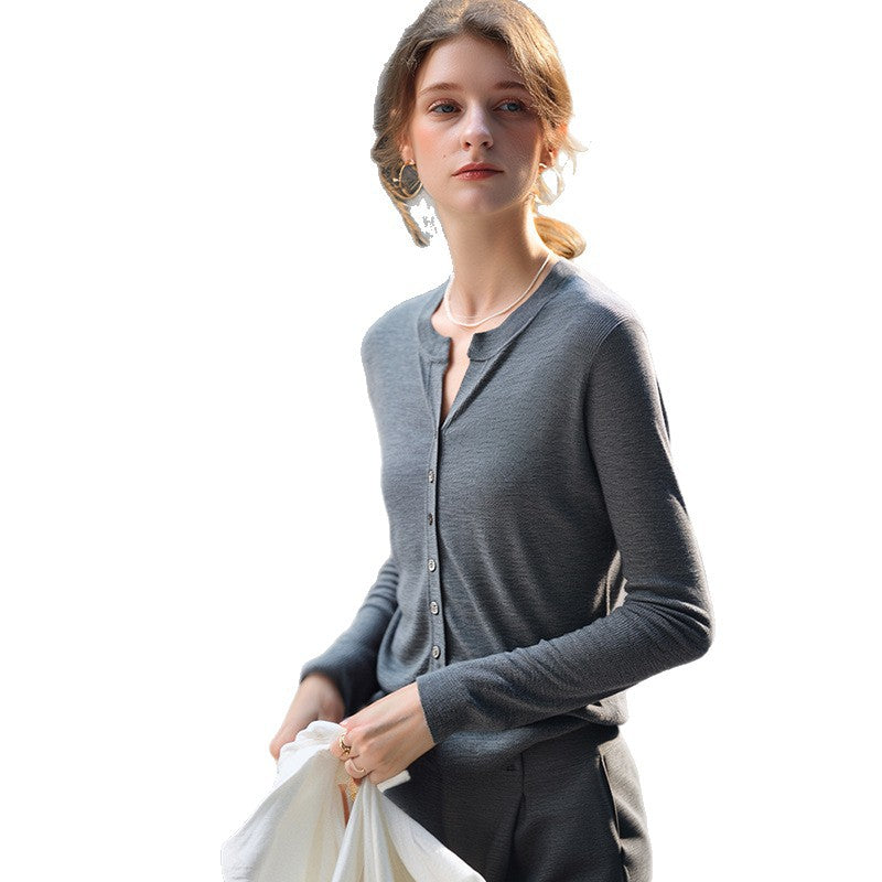 [German Yangzi yarn 100 wool] 18-pin bottoming sweater 25 autumn and winter New woolen sweater high-end cardigan