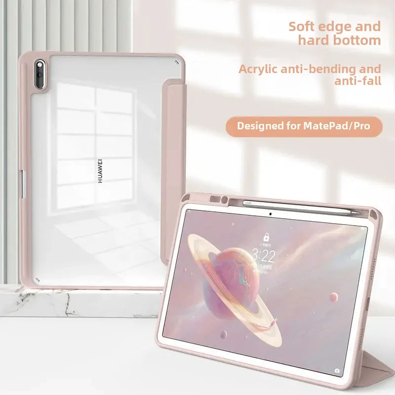 Applicable to 23 Huawei matepad11 tablet PC protective case pro10.8 pen slot 10.4 tri-fold acrylic