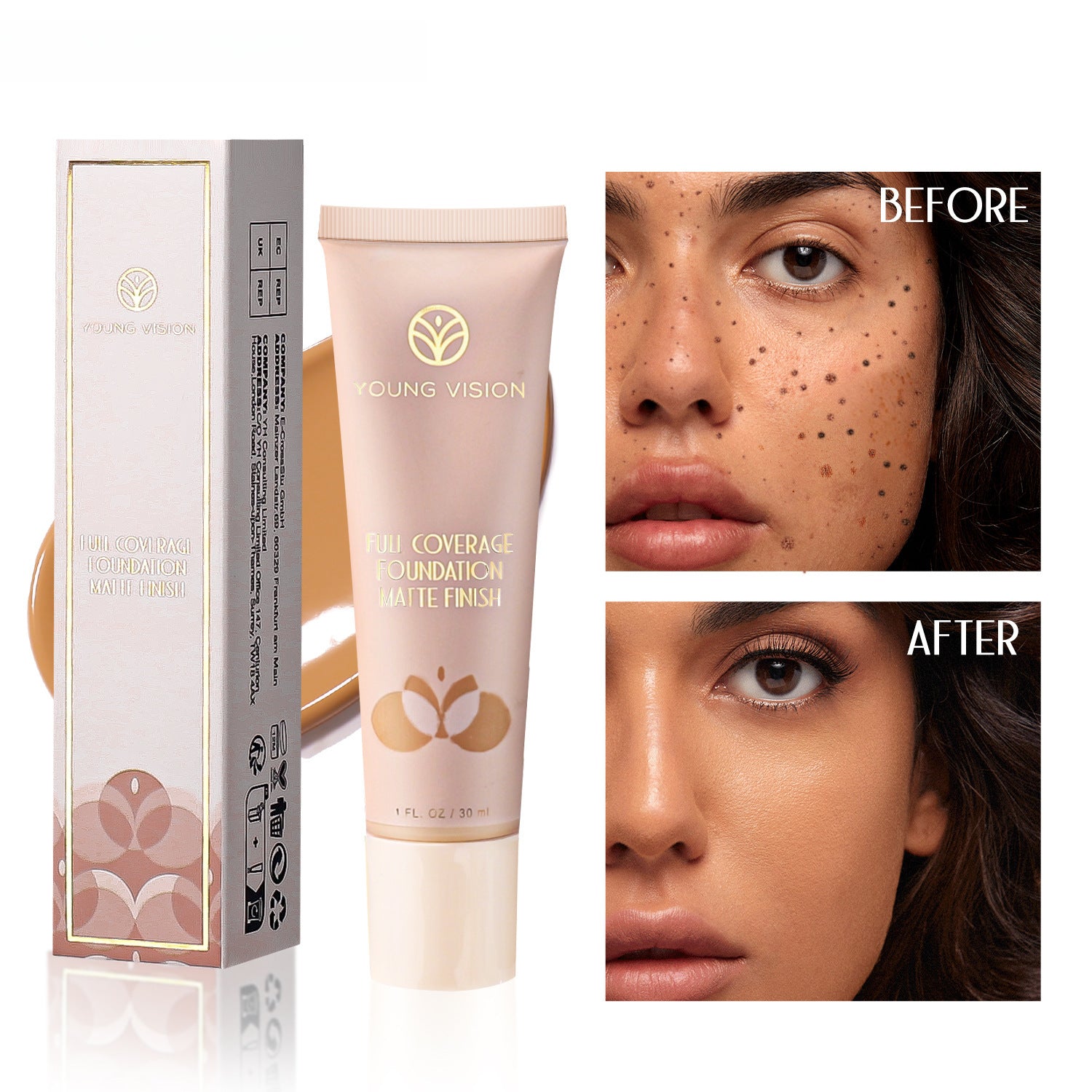 YOUNG VISION 6 Color Matte Liquid Foundation wheat color repair foundation cream
