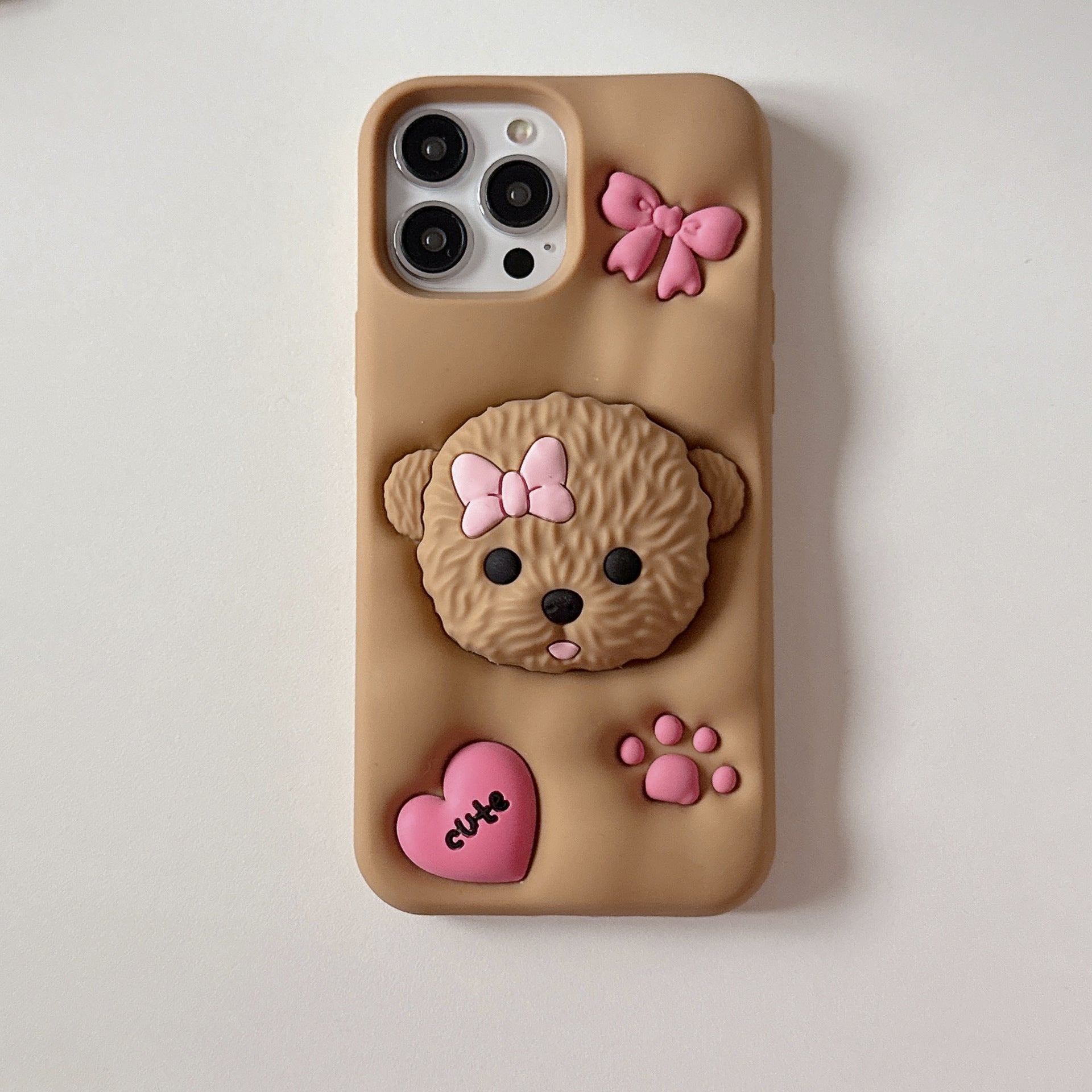Apple 16 Pro Cartoon Bow Dog Phone Case|Phone cases