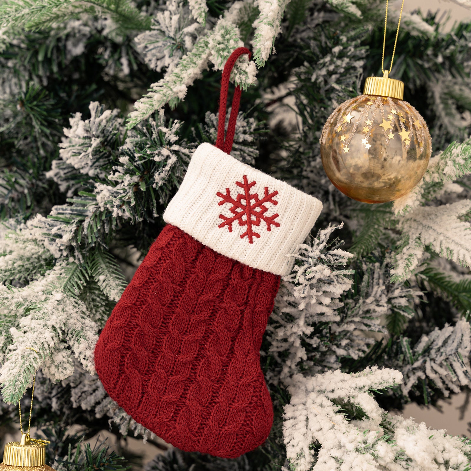 Cross-border cute letters Christmas stockings creative Christmas tree pendant Christmas style wool knitted socks decoration props