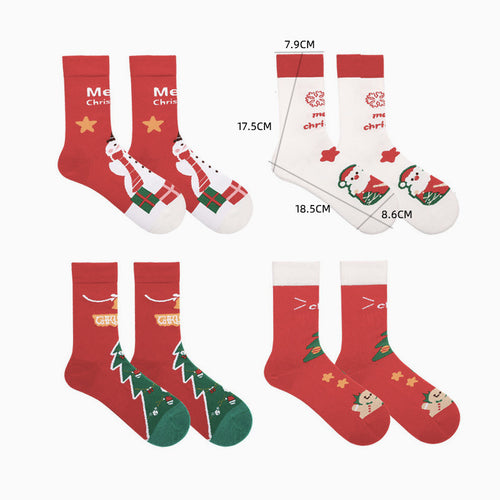 2025 Christmas socks gift box combed cotton socks autumn and winter one Amazon cross-border Christmas supply in stock red socks