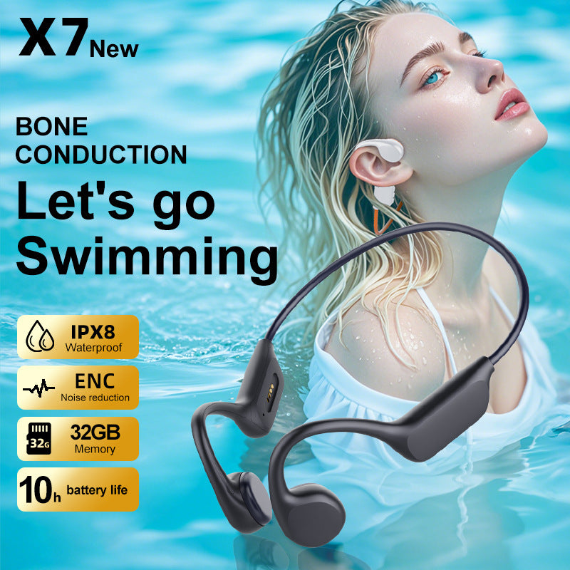 Cross-border swimming headset listening music with 32G memory long endurance bone conduction wireless Bluetooth headset