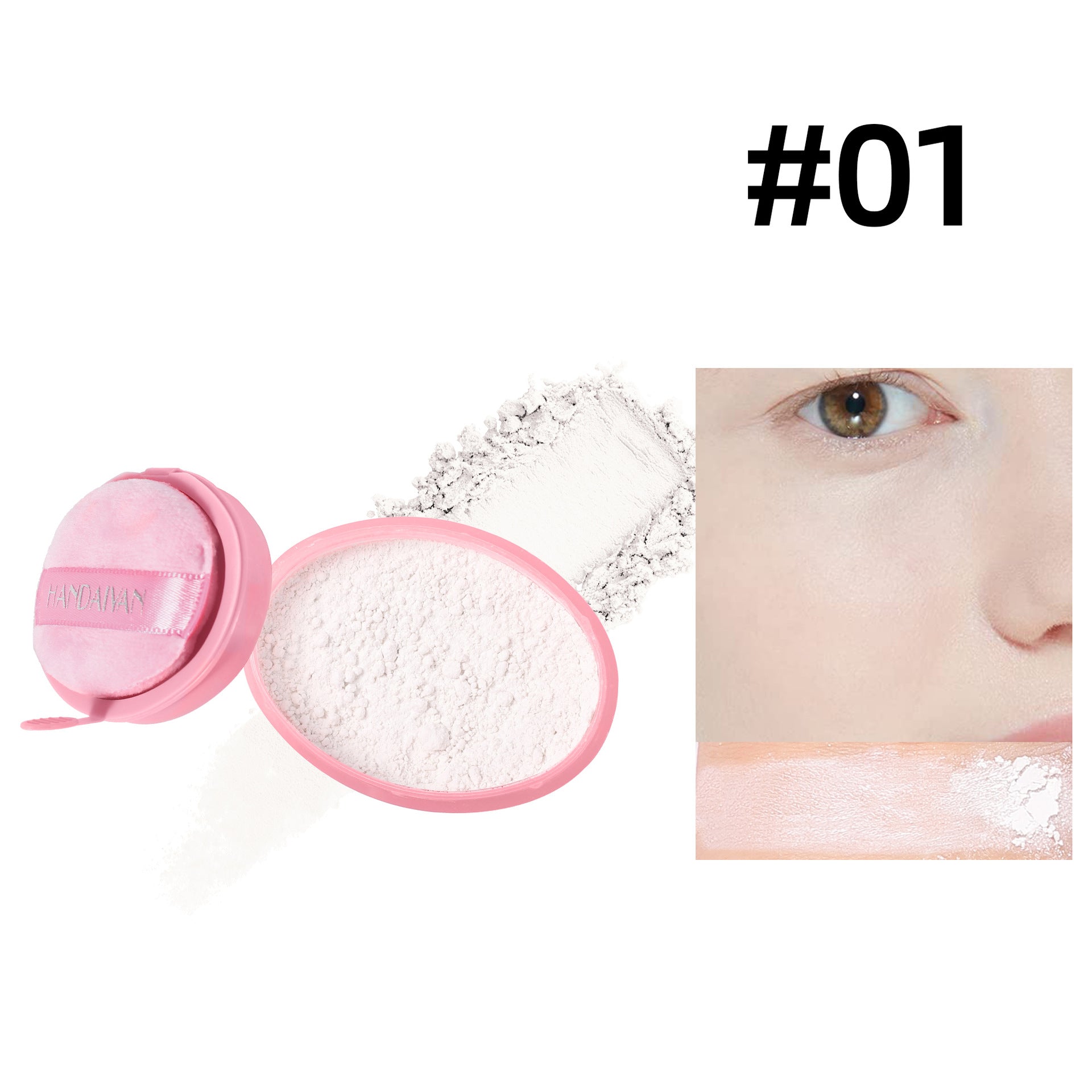 handaiyan cross-border finishing powder oil control powder long lasting smear-proof makeup waterproof matte concealing and setting face powder