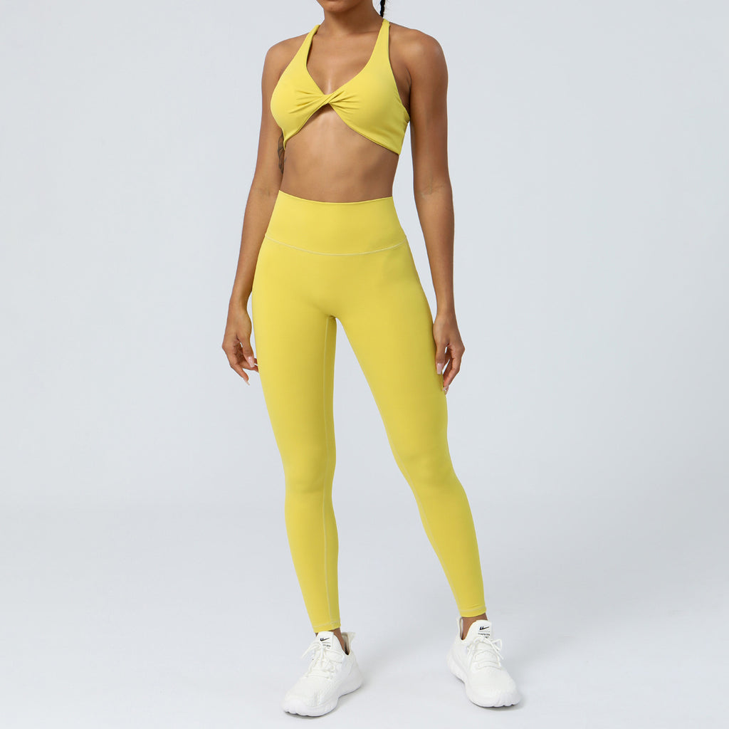Cross-border European and American yoga clothes suit high waist hip lift running fitness clothes suit tight yoga exercise suit suit women