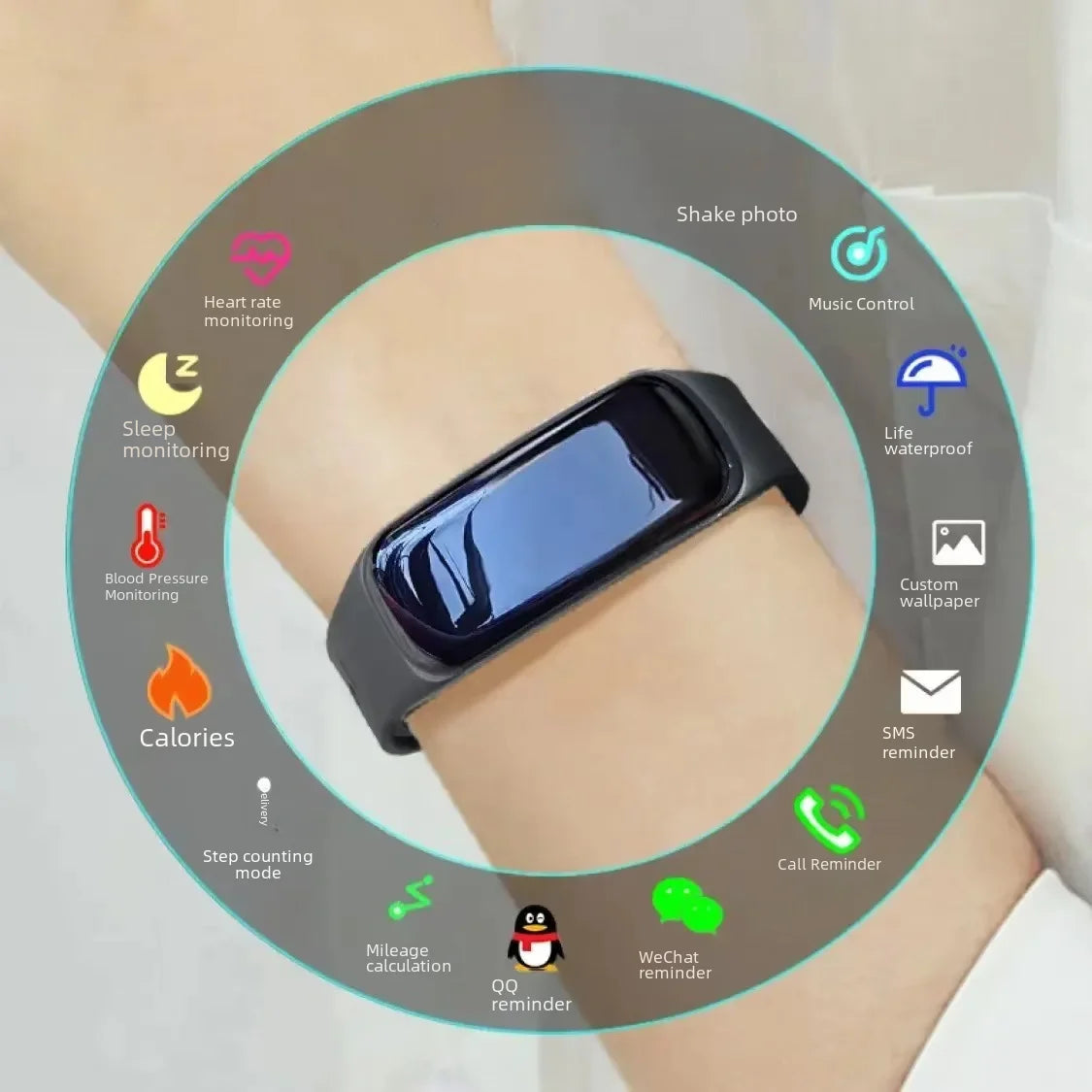 Multifunctional Sports Smart Bracelet – Blood Pressure, Heart Rate & Sleep Monitor