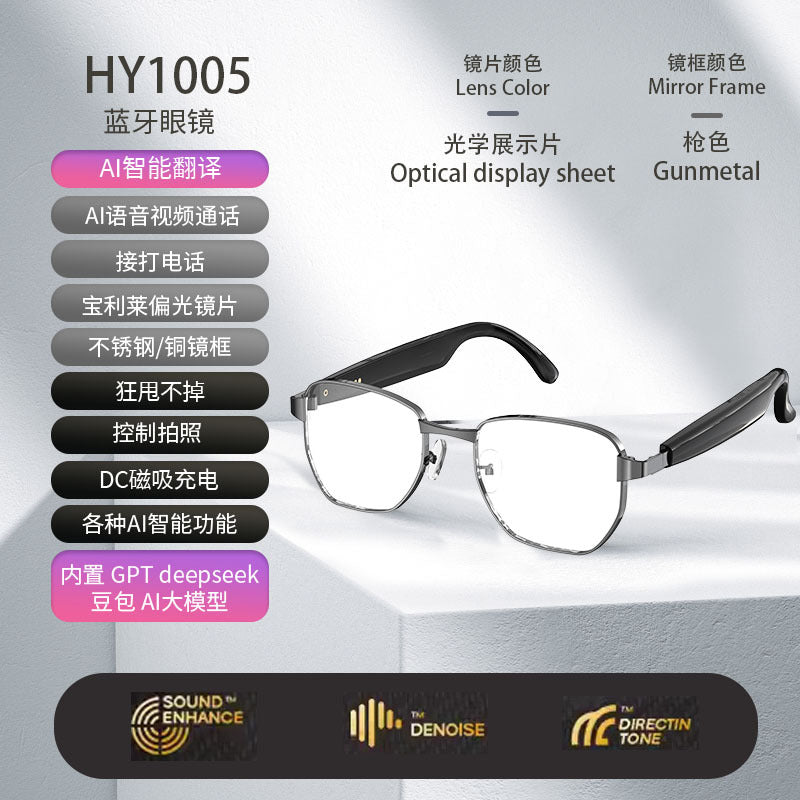 AI Smart Sunglasses – Real-Time Translation, Bluetooth & Music