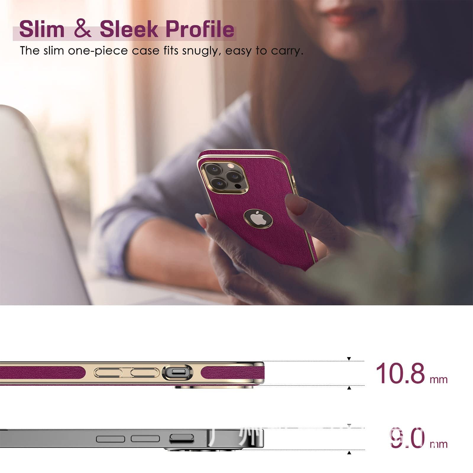 Fashion iPhone series genuine leather plating without logo mobile phone protective shell simple Apple pro All-inclusive phone case