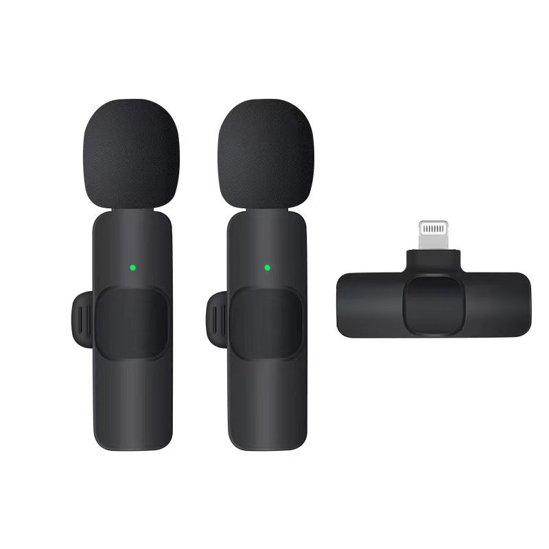 Cross-border wireless lavalier microphone K1 one-to-two live broadcast integrated intelligent noise reduction professional mini microphone