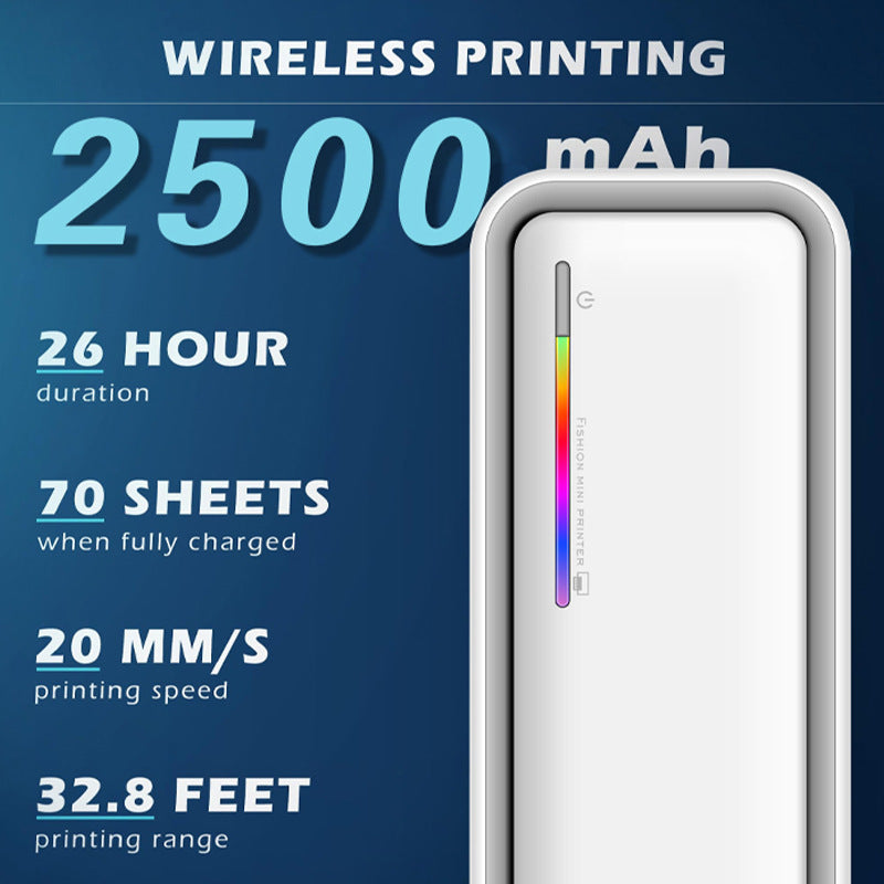 New A4 portable thermal printer household Bluetooth thermal printer office learning wireless remote printing