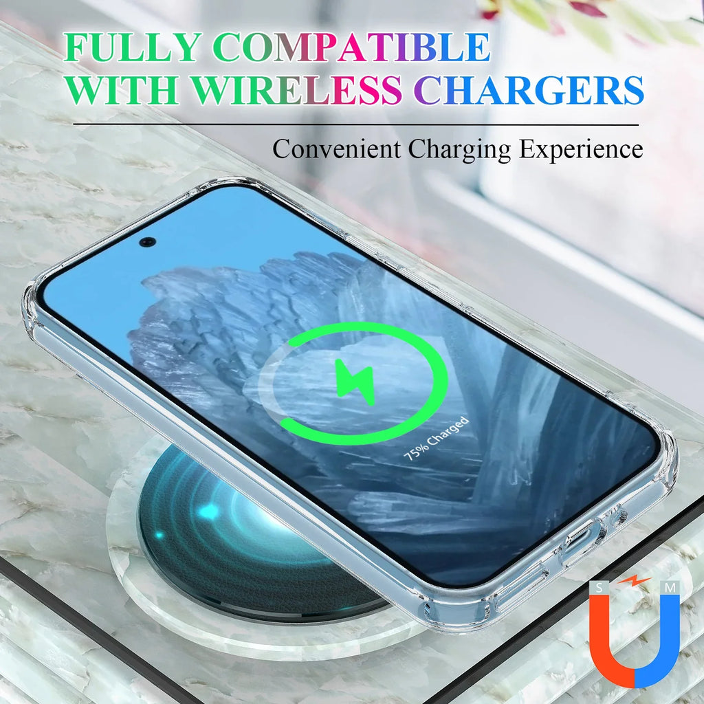 Applicable to Google Pixel 9 Pro XL transparent magnetic phone case magsafe wireless charger magnetic in stock