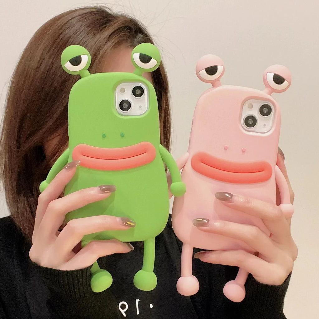 Funny green sausage frog iphone14pro max Apple 12 phone case applicable xs cartoon 13 soft glue