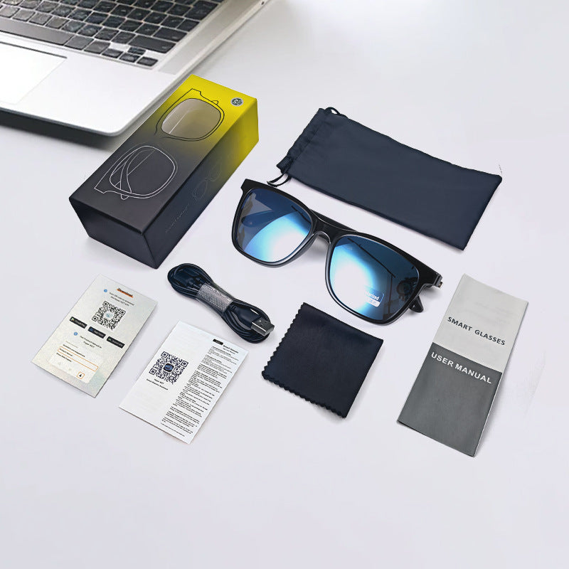 Cross-border Bluetooth glasses smart glasses driving music audio sunglasses set of glasses replaceable optical lens polarized sunglasses