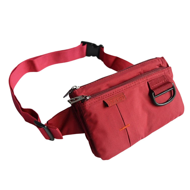 Waist pack men's and women's mobile phone waist bag small personal waterproof passport holder mobile phone waist bag travel chest bag fixed printed logo