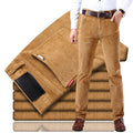 One piece dropshipping 6686 stretch striped pants corduroy men's pants common style middle-aged casual pants straight loose trousers