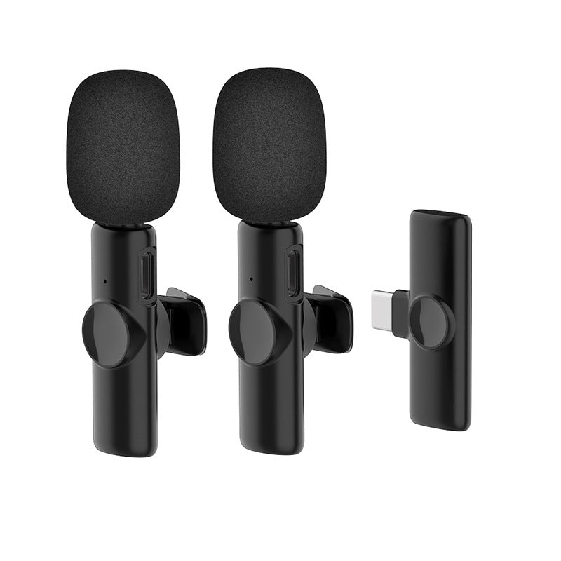 SOURCE manufacturer wireless collar clip microphone K11 automatic noise reduction wireless microphone one for two live stream microphone