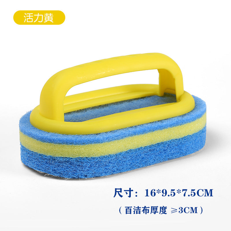 Cross-border with handle cleaning brush Spong mop kitchen cleaning dish brush dish brush sponge thickening wipe decontamination brush God