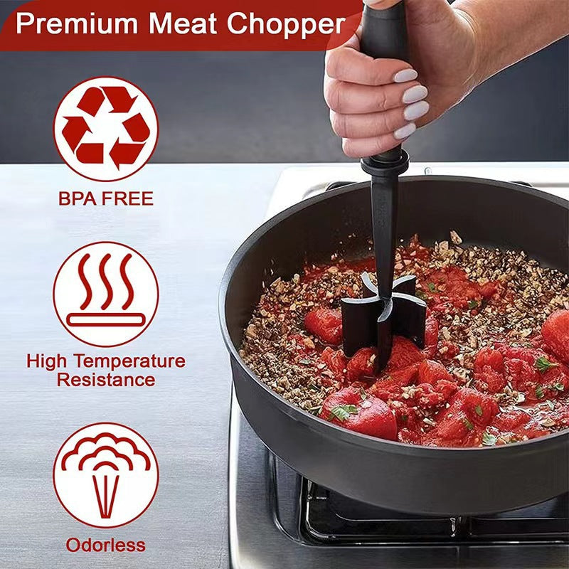 Plastic MeatChopper handheld meat chopper cooking scraper minced meat chopper stirring shovel cross-border