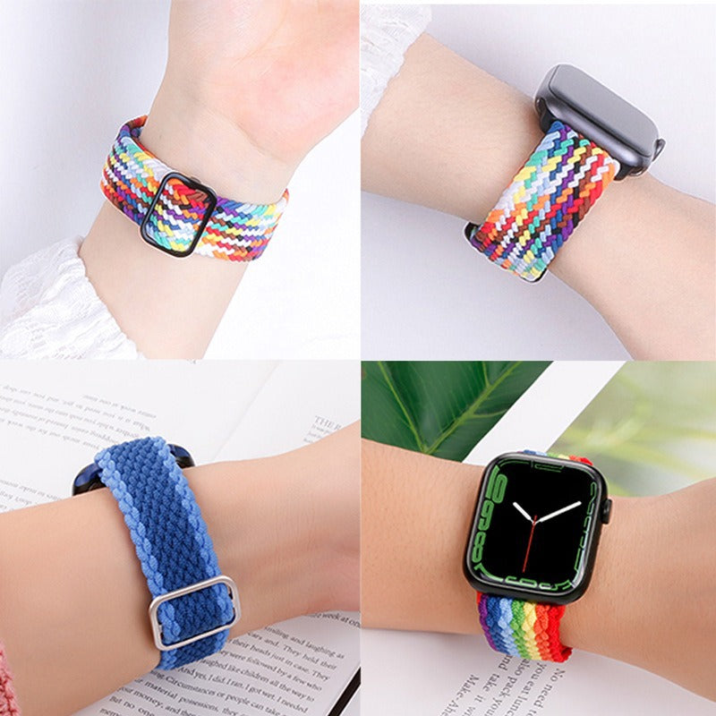 Apple woven strap for applewatch10 smart watch nylon adjustable Japanese buckle elastic strap
