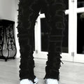 Mens Slim Straight Jeans with Elastic Waist Creative Jeans