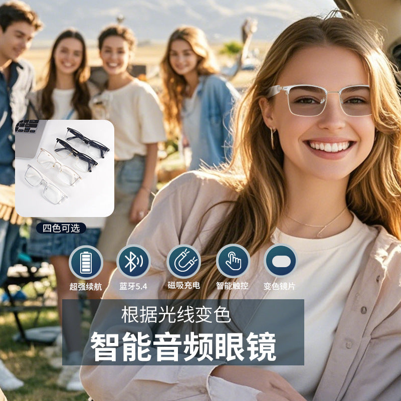 [Factory in stock] Smart Audio Bluetooth glasses GS13 blue light color changing music audio high-end business