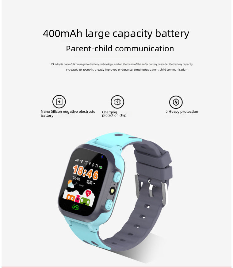 Z1 children's phone watch touch screen Photograph micro chat smart watch male and female students phone watch multi-language