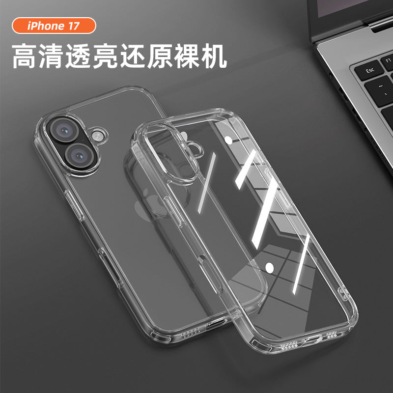 New Apple 16pro transparent glass phone case applicable iphone all-inclusive drop-resistant mobile phone protective case max shell