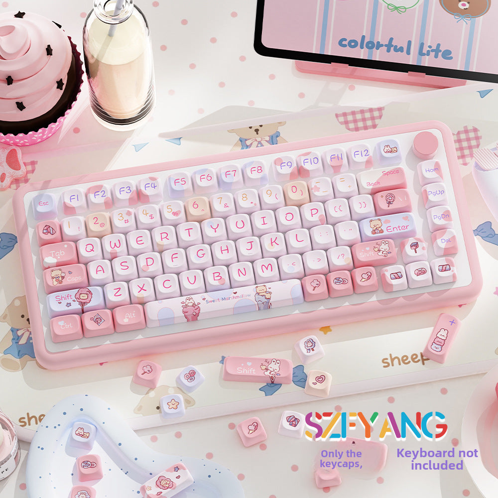 120 key cute unique keycap full five-sided PBT sublimation customized mechanical keyboard cap 68/75/84/98