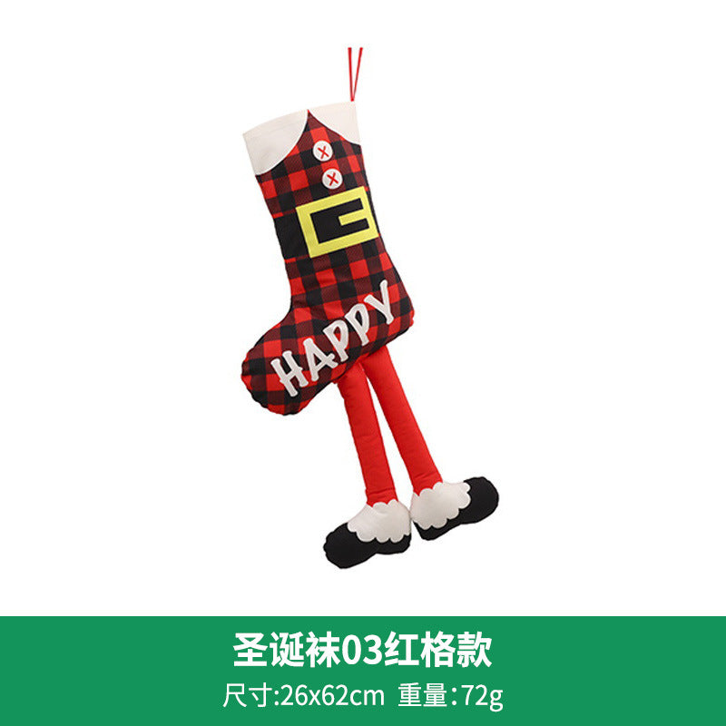 Cross-border creative long legs Christmas stockings ornaments new Christmas tree decoration pendant shopping window Christmas layout props