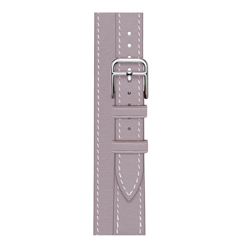 Genuine Leather slimming strap for Apple Watch iwatch8/7/6/5/4/3/SE double circle small waist strap