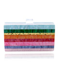 Dreaming Rainbow Stripe Women's Acrylic Box Clutch