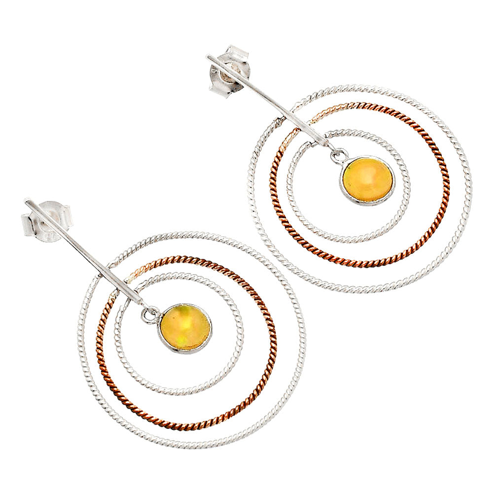 Two Tone Dangle - Ethiopian Opal Earrings E-1244 SDE83220