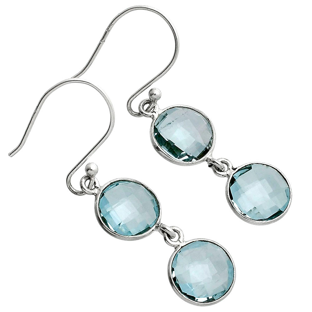 Sky Blue Topaz Checker Briolette Earrings E-1006 SDE89480