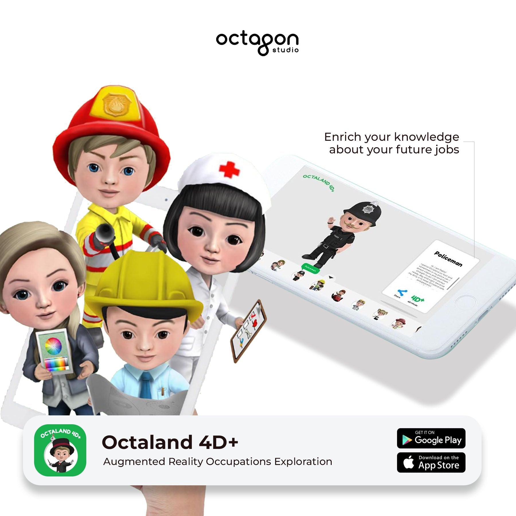 Octaland 4D+ Augmented Reality Cards