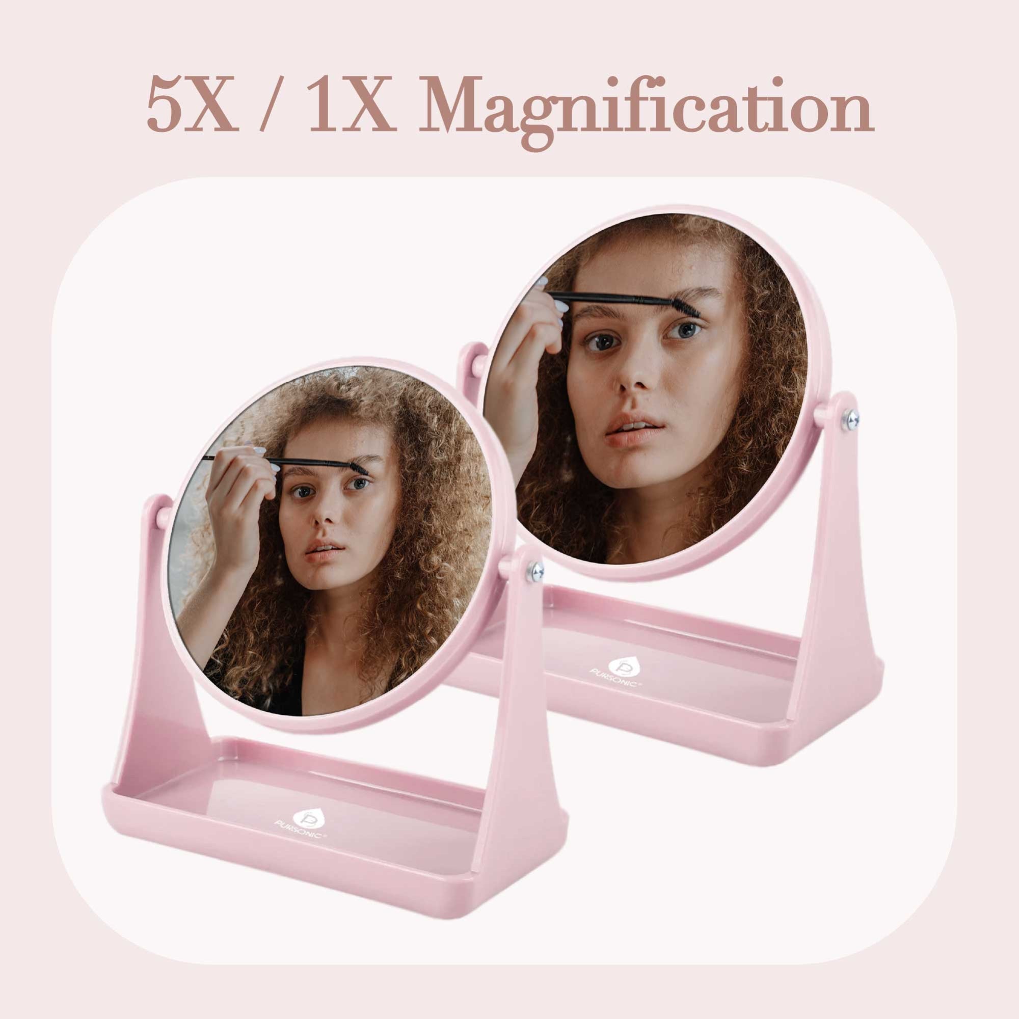 Dual Side Mirror With Organizer Tray