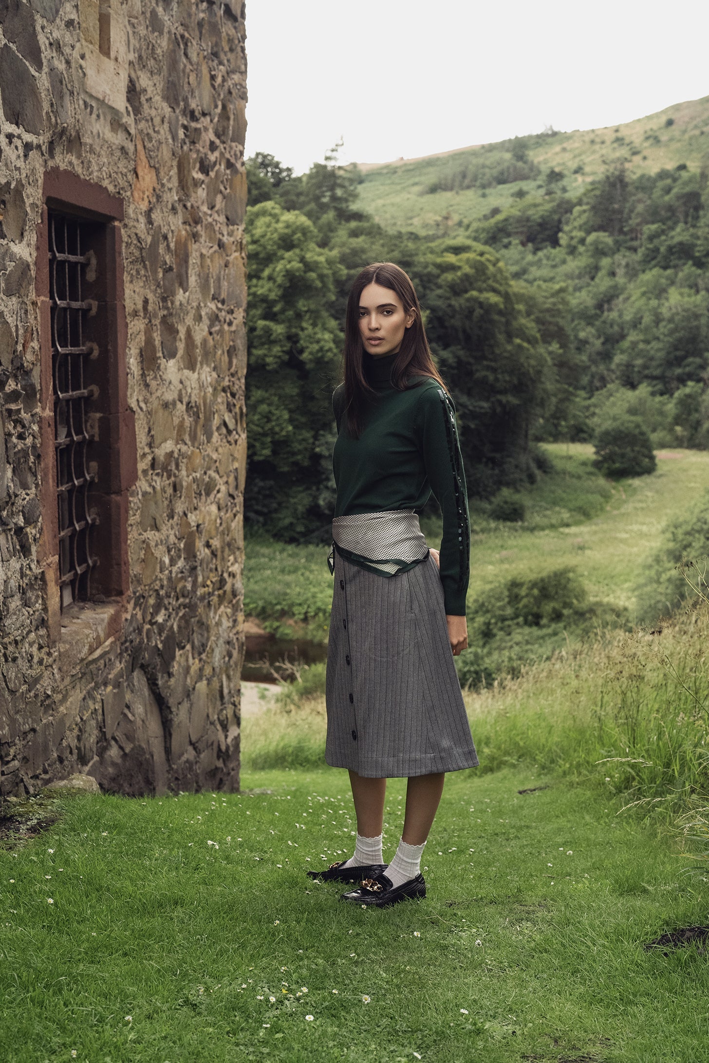 Sequin Trim Sweater-Green