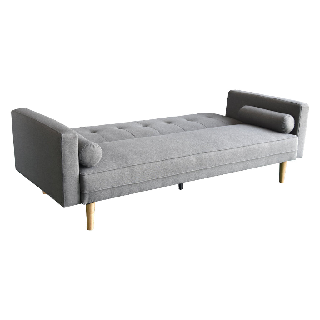 NNEDSZ Sarantino Madison Sofa Bed Lounge Couch Futon Furniture Home Light Grey Linen Suite