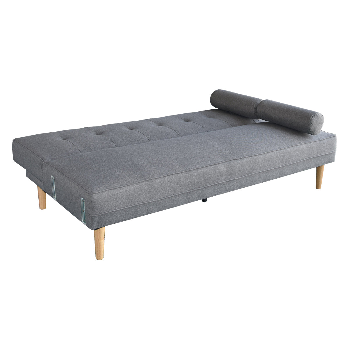 NNEDSZ Sarantino Madison Sofa Bed Lounge Couch Futon Furniture Home Light Grey Linen Suite