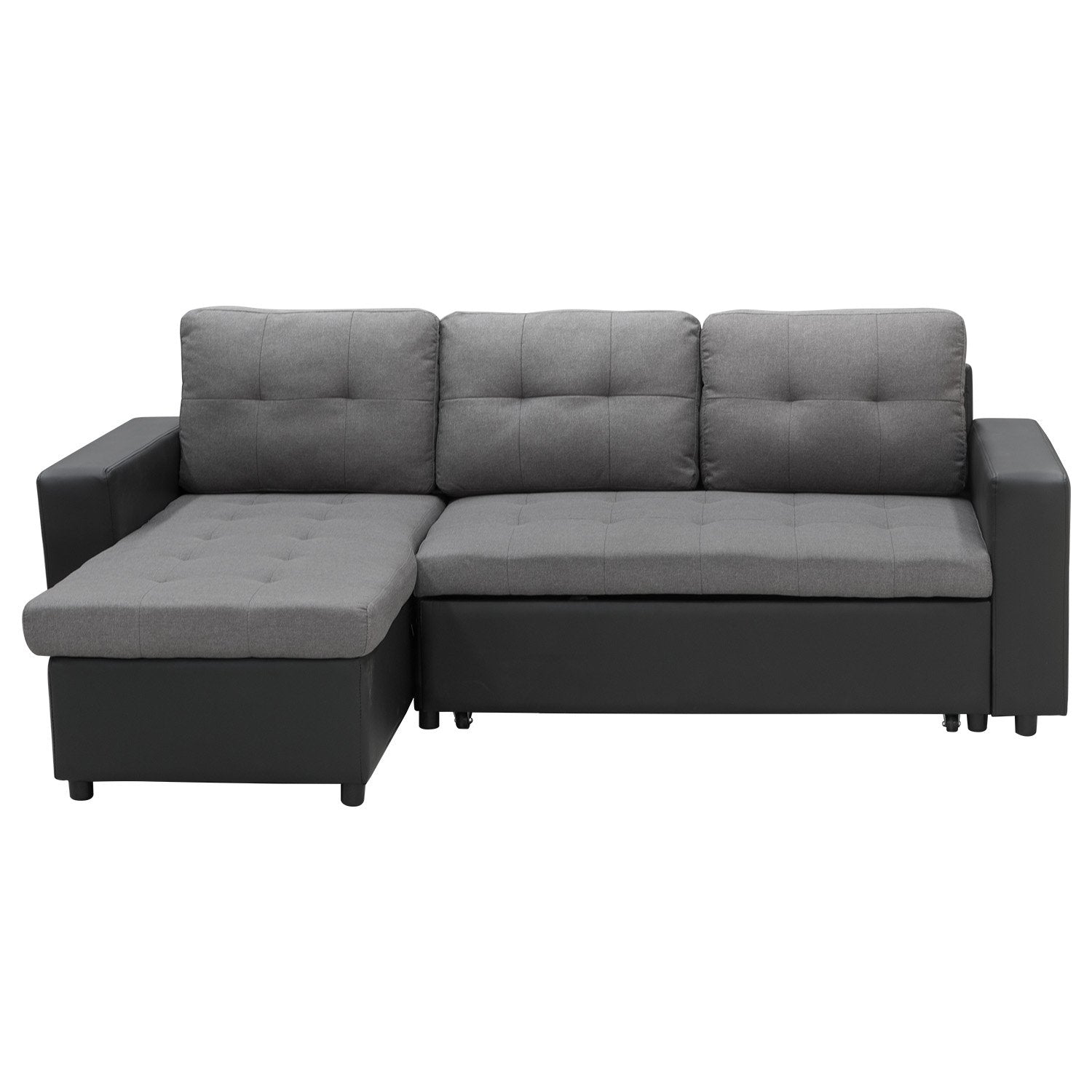 NNEDSZ Sarantino Corner Sofa Linen Lounge Couch L-shaped Modular Furniture Home Chaise Grey