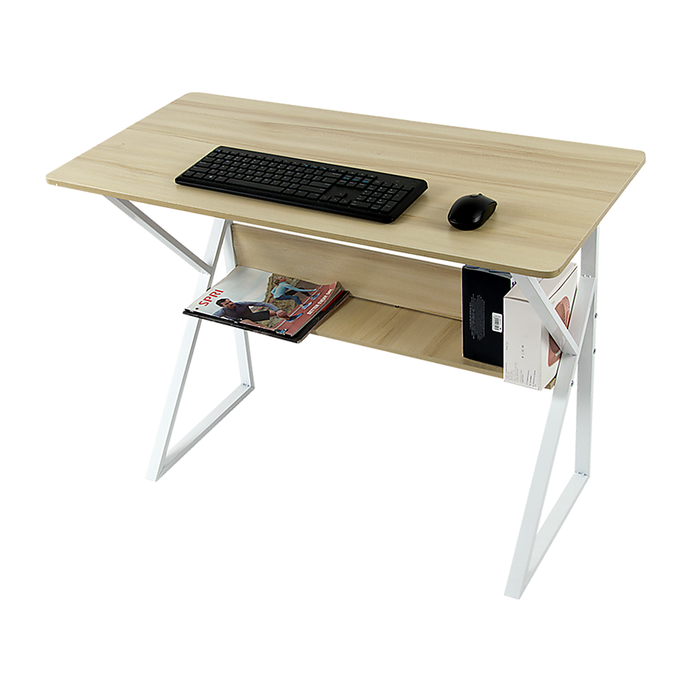 NNEDSZ Wood & Metal Computer Desk with Shelf Home Office Furniture