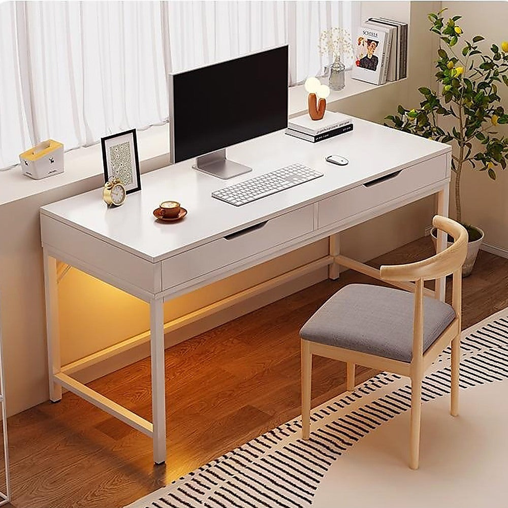 NNEDSZ White Computer Desk PC Laptop Table Gaming Desk Home Office Study Furniture
