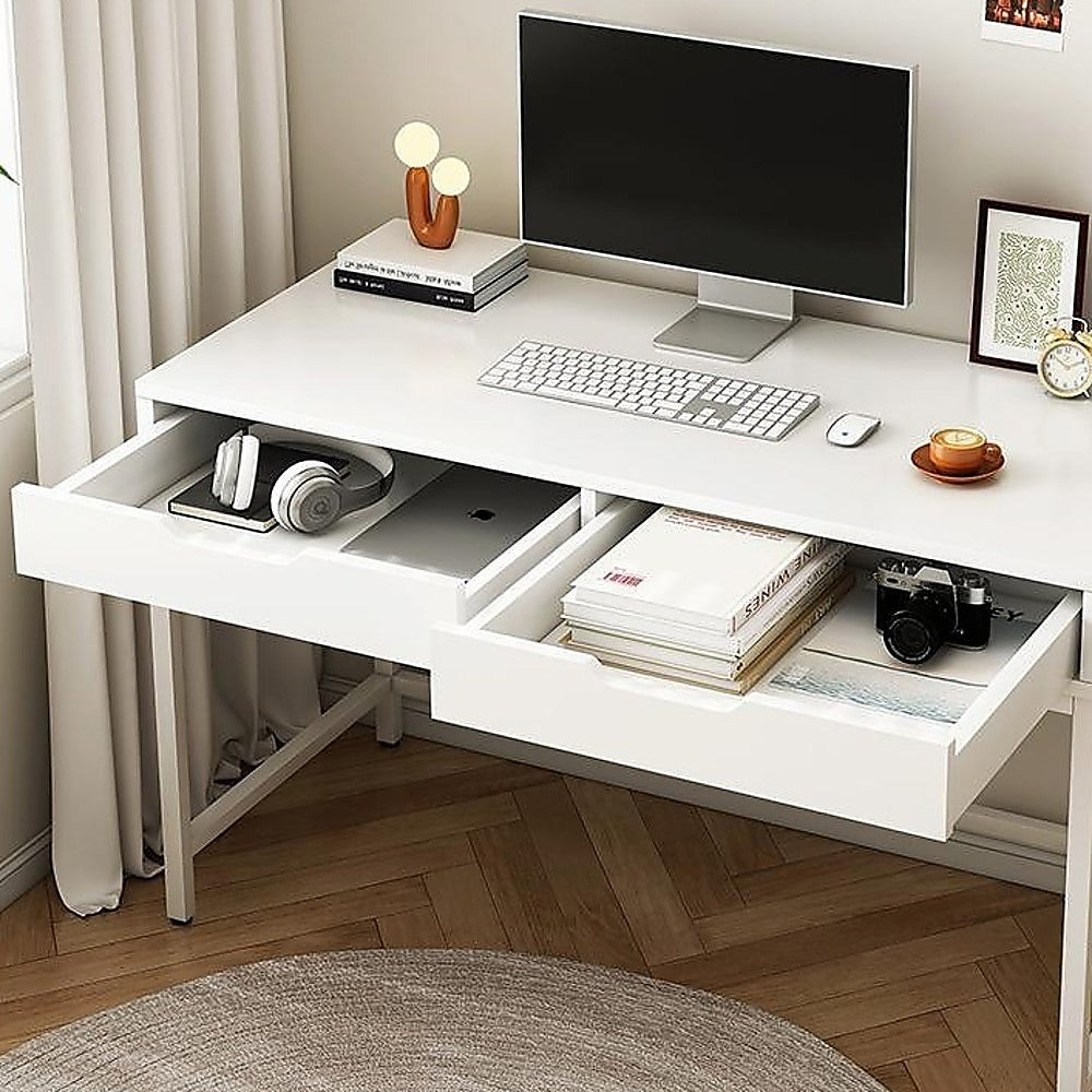 NNEDSZ White Computer Desk PC Laptop Table Gaming Desk Home Office Study Furniture