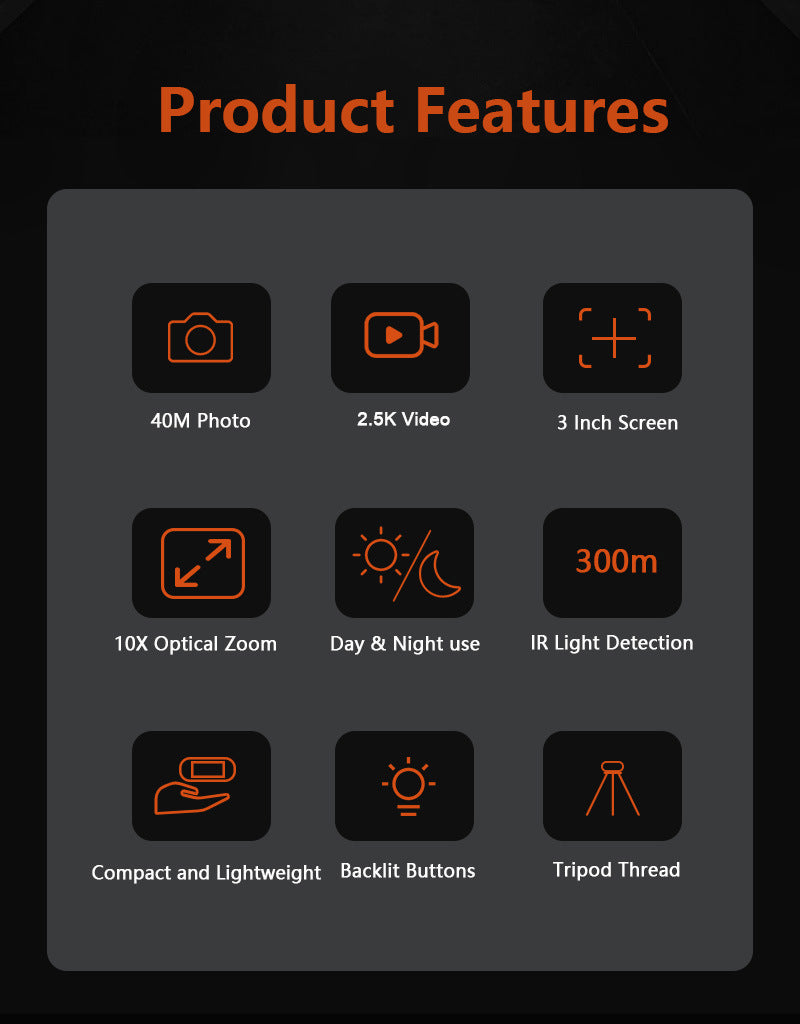 NNEDSZ Green Digital Night Vision Binoculars - 3.0'' IPS Screen, 10X Optical Zoom, 2.5K Video Recording, Infrared for 300m Range