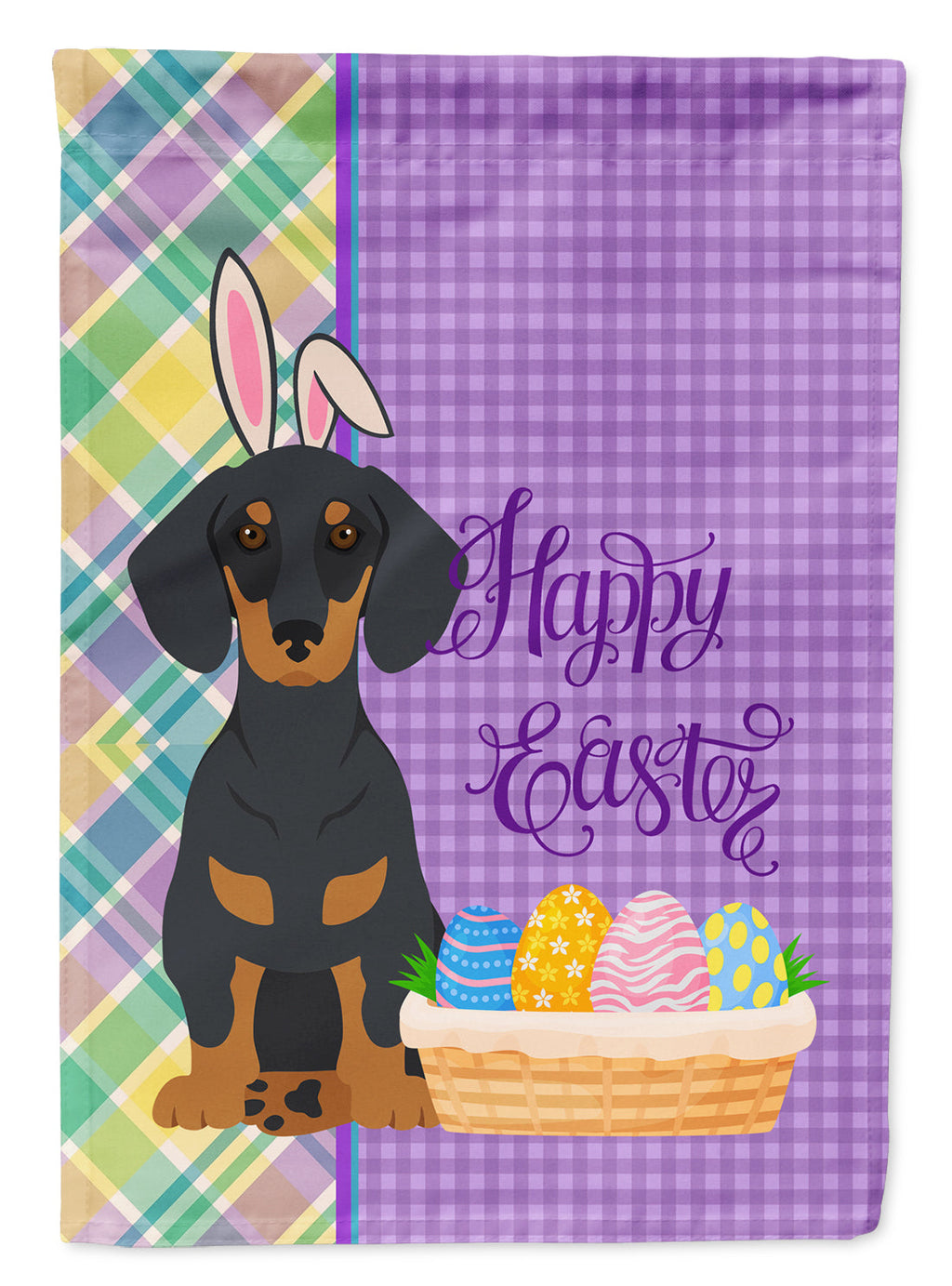 Black and Tan Dachshund Easter Garden Flag